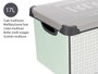 Kipit Boîte de rangement en plastique 17 L avec anse 28x22x37 cm Home blanc/vert/gris (Set de 12)