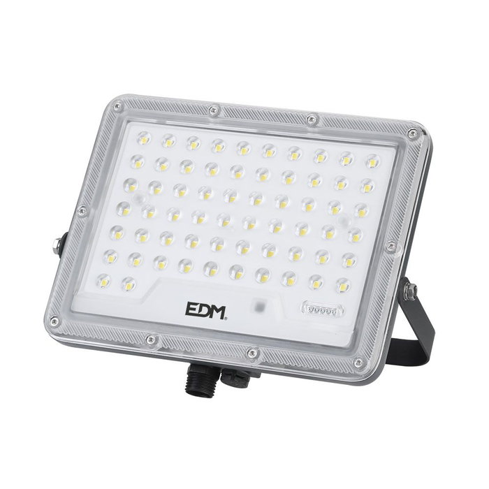 Edm Projecteur LED Solaire 50W 600LM 6500K Lumière Froide avec Télécommande et Capteur Crépusculaire IP65 Edm Projecteur LED Solaire 50W 600LM 6500K Lumière Froide avec Télécommande et Capteur Crépusculaire IP65