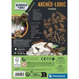 Clementoni Archéo Ludic Stégosaure - Kit de fouille paléontologique pour enfants avec squelette de dinosaure et application en réalité augmentée