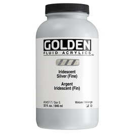 Golden Peinture Acrylique Fluide Argent Irisé (Fino) 946 ml