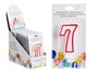 Arte Regal Bougie Anniversaire Numéro 7 Blanche Bord Rouge 4x8x1 cm Cire (Set de 72)