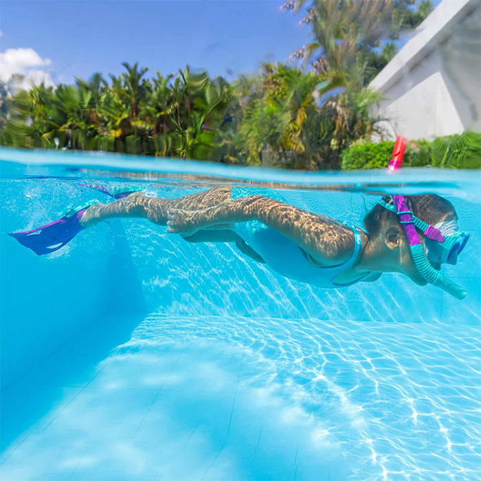 Bestway 25046 Set Snorkel Junior avec Valve de Purge Taille 37-41 +7 Ans pour Plage et Piscine