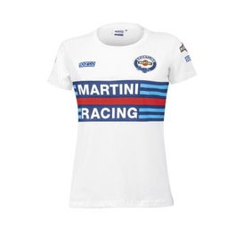 Sparco T-Shirt Lady Martini-R Taille L Blanc S01398MRBI3L - Réplique Combinaison - 95% Coton - 5% Élasthanne
