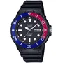 Casio MRW-230H Montre Homme Sport Quartz Analogique Noir/Bleu Verre Acrylique Étanche 10 Barres Bracelet Résine