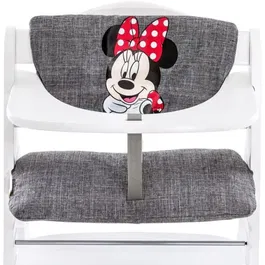 Hauck Highchair Pad Deluxe - Coussin pour chaise haute Minnie Gris - Tissu respirant et revêtement antidérapant - Coussin Minnie Mouse
