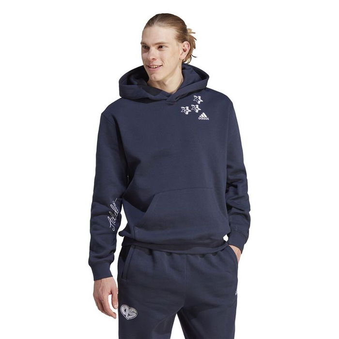 Sweat à capuche homme Adidas Bl Fl Hd Q3 Fl Blue marine