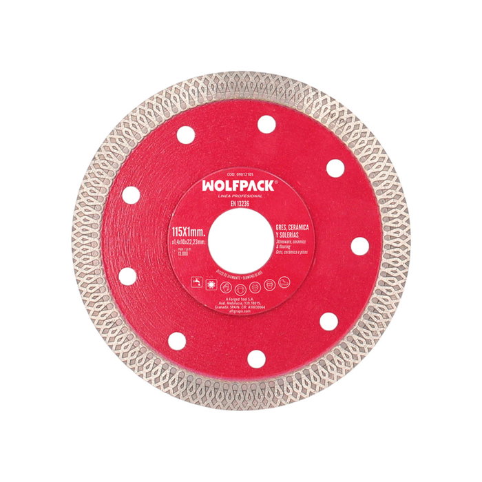 WOLFPACK LINEA PROFESIONAL Disque diamant 115 mm pour grès, céramique et marbre WOLFPACK LINEA PROFESIONAL Disque diamant 115 mm pour grès, céramique et marbre