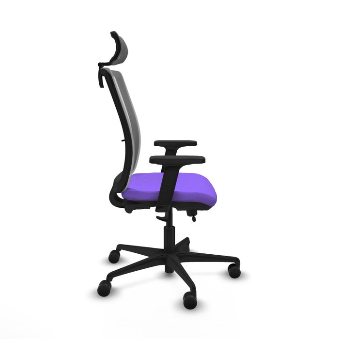 Piqueras y Crespo Chaise de bureau Haches, Lila et Gris, mécanisme Sincro/Traslack, Accoudoirs 2D, Appui lombaire 1D, Cabecero 2D, Roues 65mm nylon Piqueras y Crespo Chaise de bureau Haches, Lila et Gris, mécanisme Sincro/Traslack, Accoudoirs 2D, Appui lombaire 1D, Cabecero 2D, Roues 65mm nylon