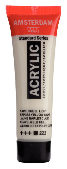 Amsterdam Peinture acrylique Standard Series Jaune Naples Clair 222, 20 ml Amsterdam Peinture acrylique Standard Series Jaune Naples Clair 222, 20 ml