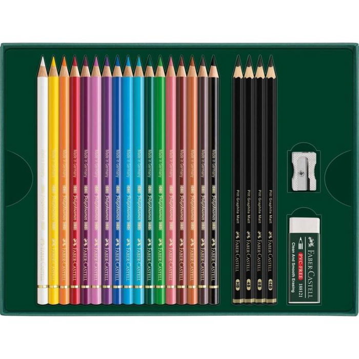Faber Castell Crayon à papier FC-210052, boîte de 12 avec taille-crayon