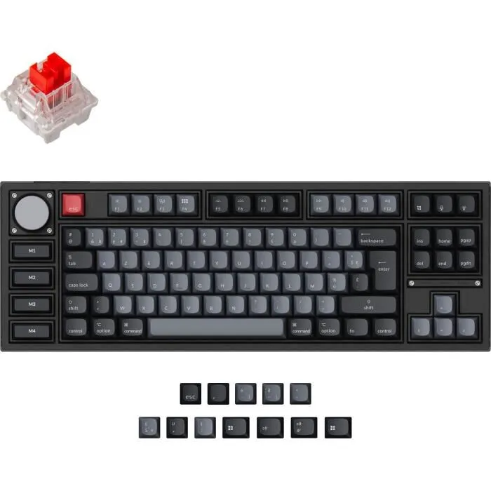 Keychron Q3 Pro SE - Clavier mécanique gamer sans fil avec switch mécanique Red, format ANSI, rétroéclairage RGB, touches PBT et châssis métallique