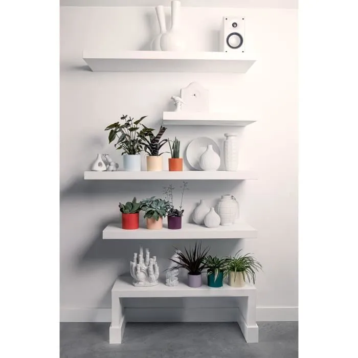 Elho Lex Pott Lot de 3 pots de fleurs 14 cm en plastique 100% recyclé pour intérieur - Bleu, Rose, Orange - 14 x 13.8 x 12 cm (L*l*H) - 3 ans de garantie