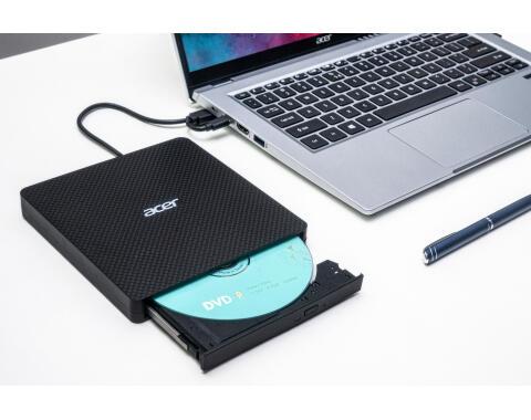 Acer AXD001 Graveur de DVD Portable USB Type-A et Type-C Noir Acer AXD001 Graveur de DVD Portable USB Type-A et Type-C Noir