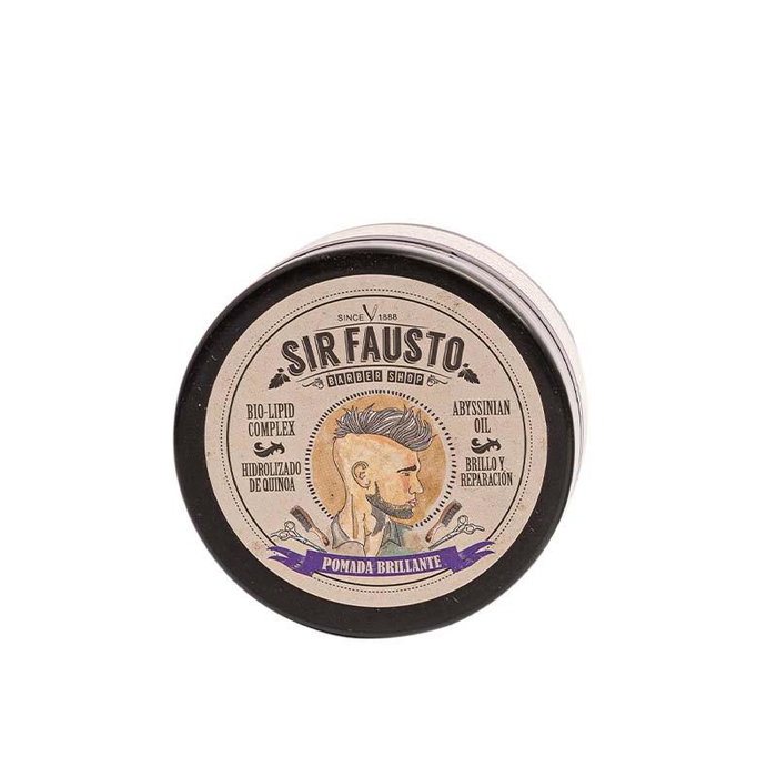 Sir Fausto Pomada Brillante - Cire coiffante brillante 100 ml - Définition et brillance pour cheveux - Fixation moyenne - Avec extraits naturels Sir Fausto Pomada Brillante - Cire coiffante brillante 100 ml - Définition et brillance pour cheveux - Fixation moyenne - Avec extraits naturels
