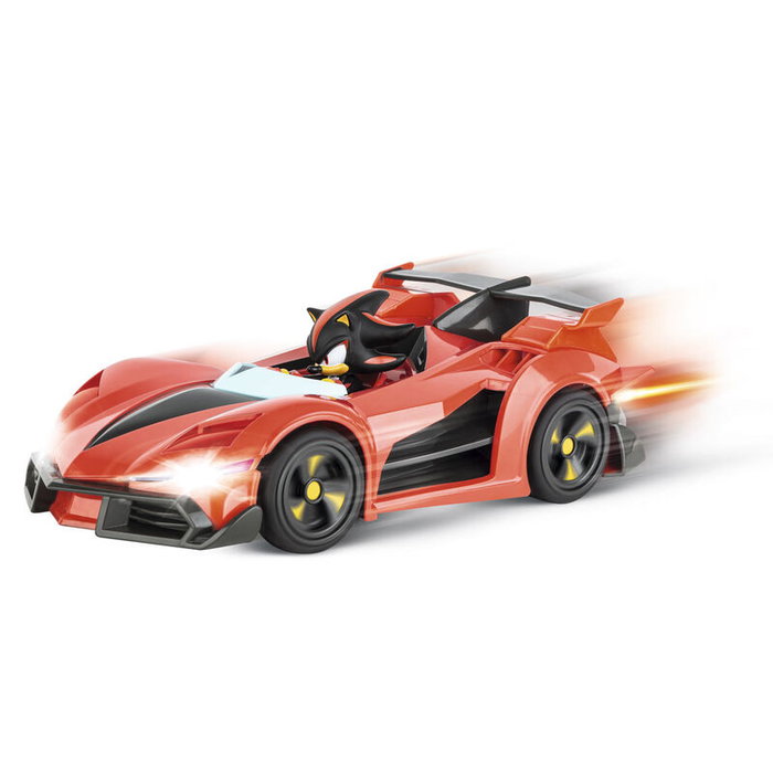 CARRERA Coche Radio Control Team Dark Shadow 1:18 avec LEDs, 9 km/h max, Jouet RC Voiture +6 ans