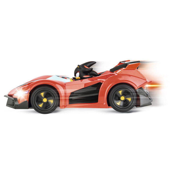 CARRERA Coche Radio Control Team Dark Shadow 1:18 avec LEDs, 9 km/h max, Jouet RC Voiture +6 ans