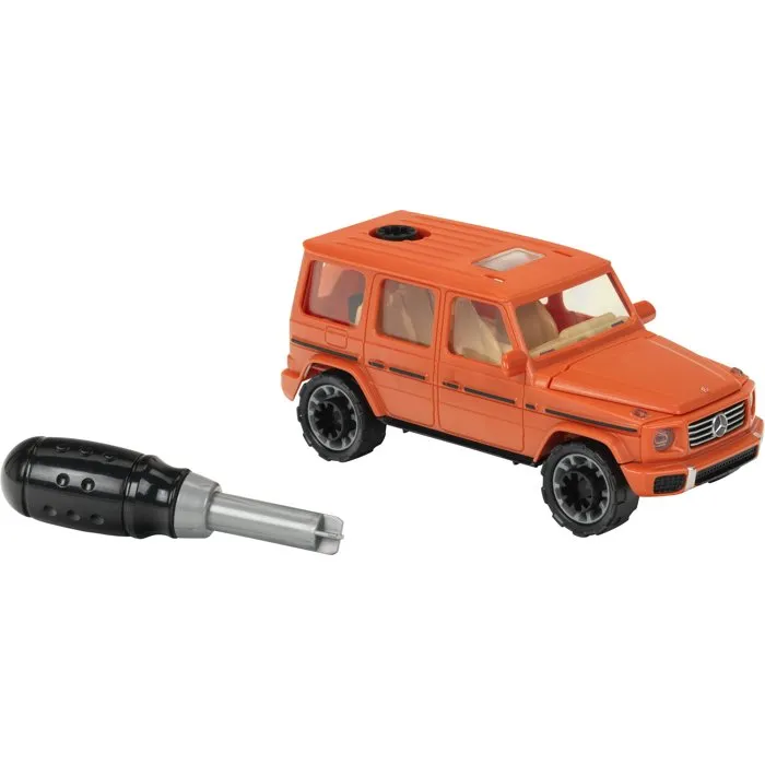 Klein 3807 - Set de Construction 2-en-1 Voiture Mercedes-Benz Classe G AMG 1:24 Transformable en Safari - 36 Pièces avec Tournevis - Jeu de Motricité Fine - Dès 3 ans