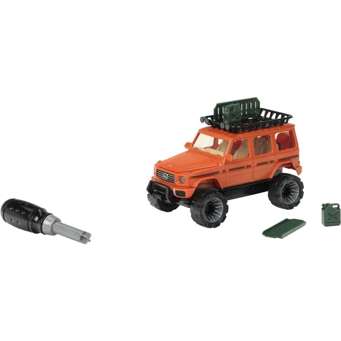 Klein 3807 - Set de Construction 2-en-1 Voiture Mercedes-Benz Classe G AMG 1:24 Transformable en Safari - 36 Pièces avec Tournevis - Jeu de Motricité Fine - Dès 3 ans