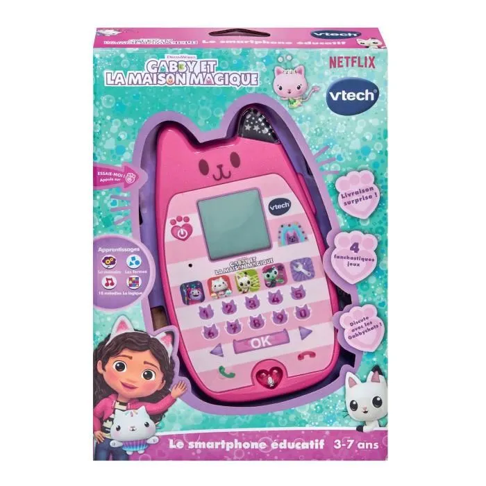 Vtech Smartphone Educatif Gabby et la Maison Magique - Jeux d'apprentissage interactifs en français pour enfants