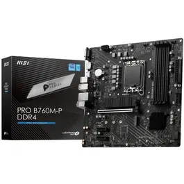 MSI PRO B760M-P DDR4 - Carte mère micro-ATX Socket LGA1700 pour Intel 12e/13e Gen, avec DisplayPort, HDMI, USB-C 3.2 Gen2 et USB-A