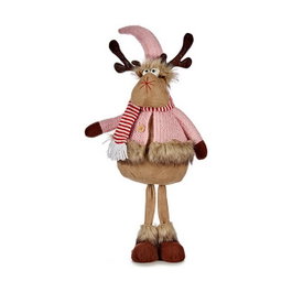 KRIST+ Renne en tissu rose avec pattes 63cm