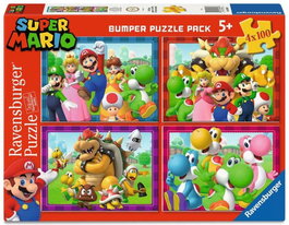 Ravensburger Super Mario pack 4 puzzles C'est l'heure de Mario ! (4x100 pièces)