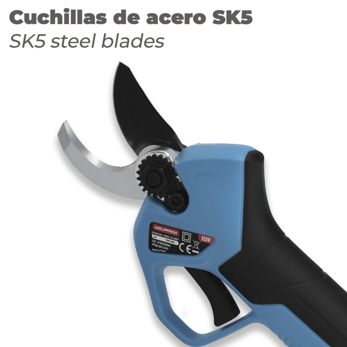 WOLFPACK LINEA PROFESIONAL Ciseaux de taille à batterie 21V/2Ah (2 batteries)