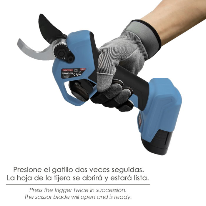 WOLFPACK LINEA PROFESIONAL Ciseaux de taille à batterie 21V/2Ah (2 batteries)