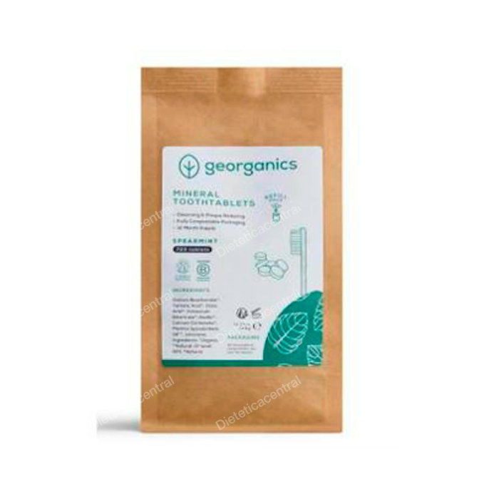 GEORGANICS Dentifrice minéral en comprimés à la menthe verte - Sans fluor, sans SLS, vegan - 720 comprimés effervescents - Hygiène bucco-dentaire zéro déchet GEORGANICS Dentifrice minéral en comprimés à la menthe verte - Sans fluor, sans SLS, vegan - 720 comprimés effervescents - Hygiène bucco-dentaire zéro déchet