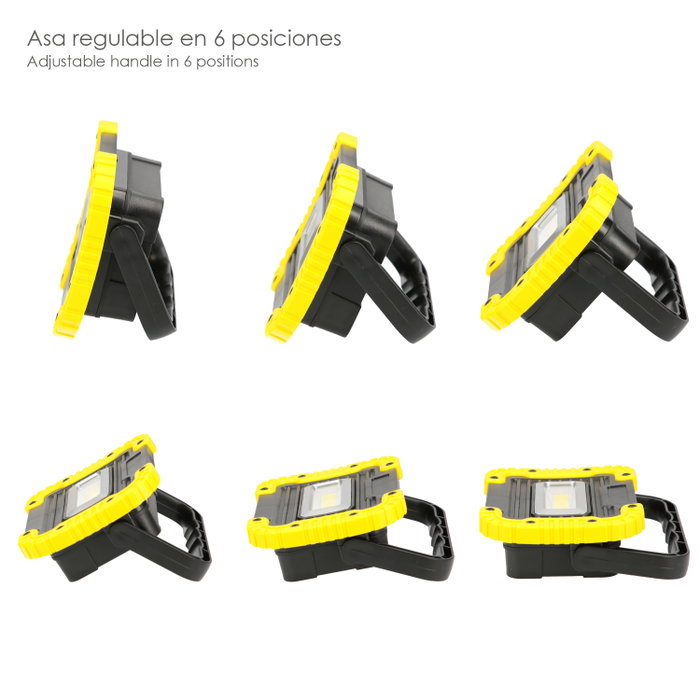 WOLFPACK LINEA PROFESIONAL Lampe de travail LED rechargeable 500 lumens, 2 000 mAh