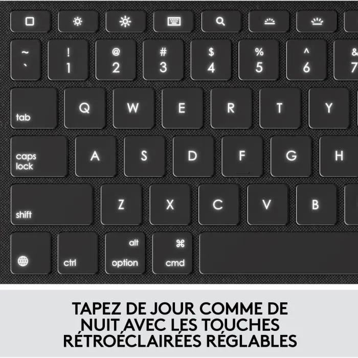 Logitech Combo Touch - Etui clavier AZERTY pour iPad 7e, 8e et 9e générations