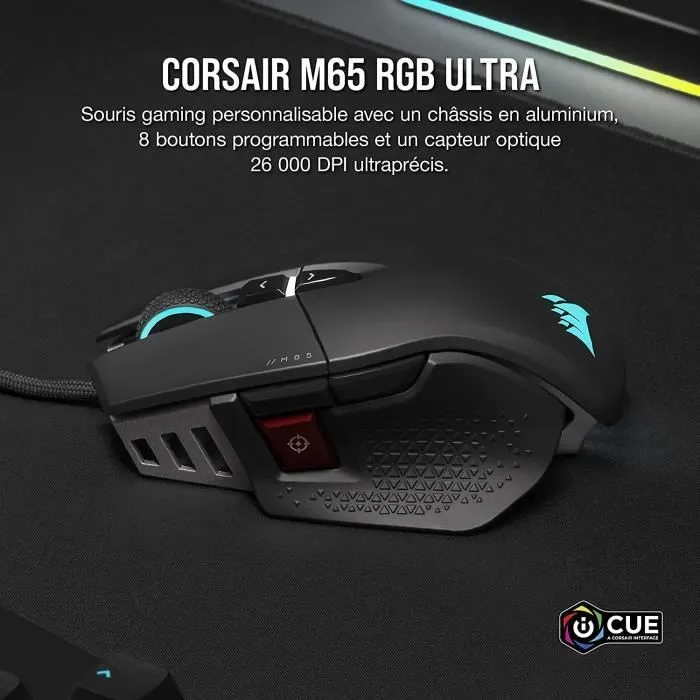 Corsair M65 Ultra Pack + MM100 - Ensemble Souris Gaming et Tapis de Souris