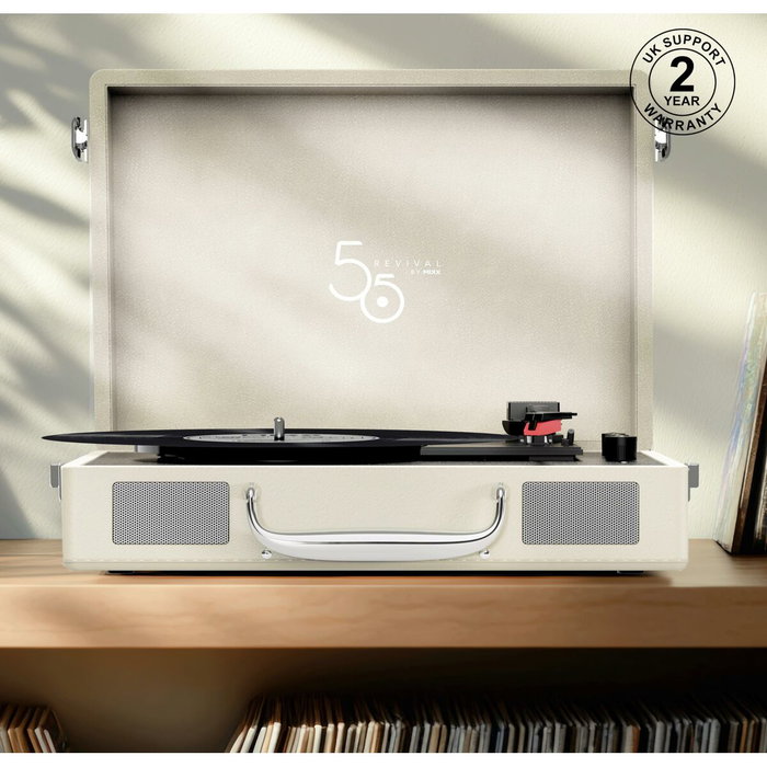 Mixx Audio Revival 55 - Platine vinyle Bluetooth, 3 vitesses, Crème