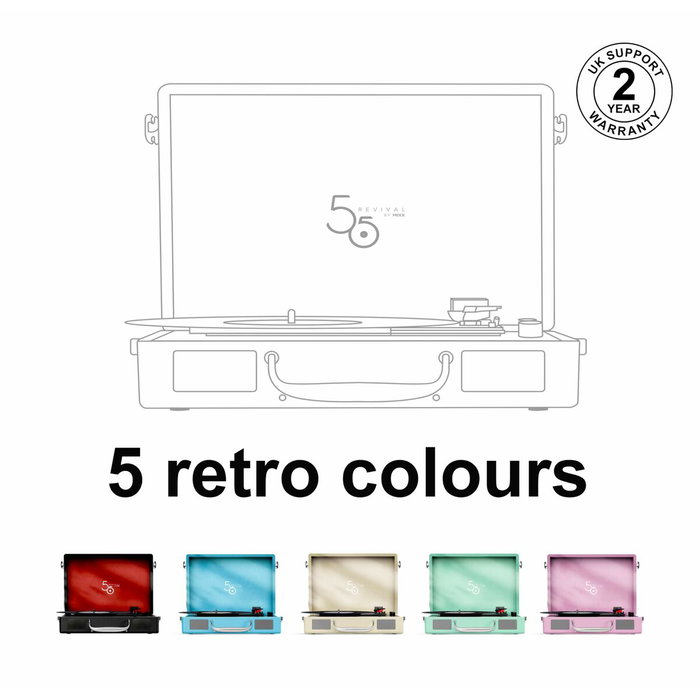 Mixx Audio Revival 55 - Platine vinyle Bluetooth, 3 vitesses, Crème