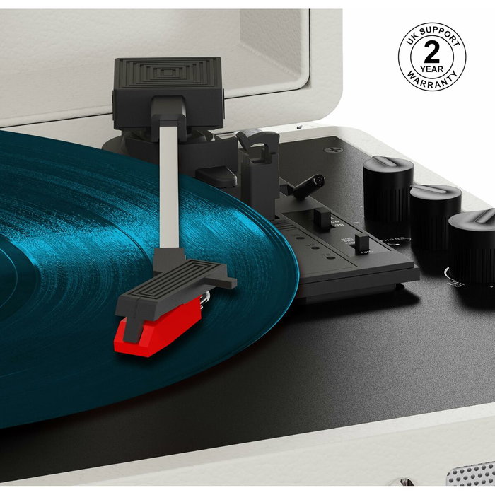 Mixx Audio Revival 55 - Platine vinyle Bluetooth, 3 vitesses, Crème