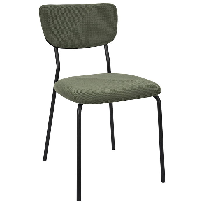 Home Deco Factory Chaise Jules en Velours Verte Home Deco Factory Chaise Jules en Velours Verte