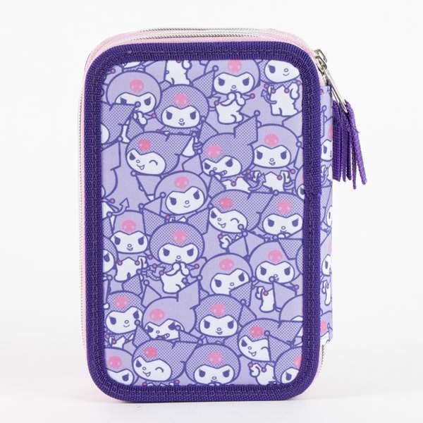 Cerdá - Plumier Hello Kitty et Kuromi avec accessoires - Étui à crayons pour enfants - 22.5 x 11.5 x too cm