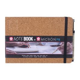 Sakura Carnet de croquis en liège, papier crème avec stylo Pigma Micron