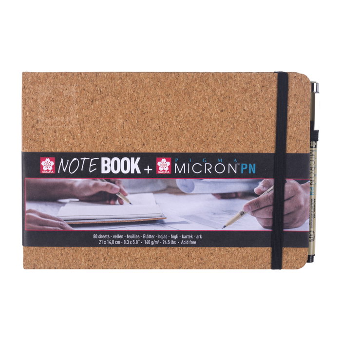 Sakura Carnet de croquis en liège, papier crème avec stylo Pigma Micron Sakura Carnet de croquis en liège, papier crème avec stylo Pigma Micron
