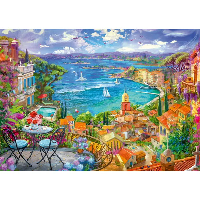 Ravensburger Puzzle Adulte 1000 pièces 12001824 - Vue de Saint-Tropez - Qualité supérieure - Dès 14 ans