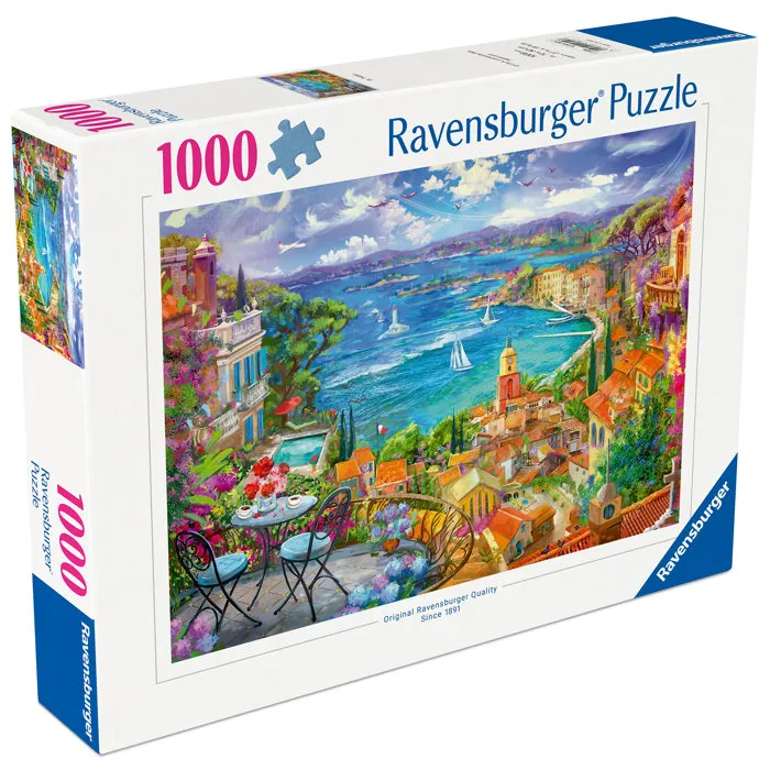Ravensburger Puzzle Adulte 1000 pièces 12001824 - Vue de Saint-Tropez - Qualité supérieure - Dès 14 ans