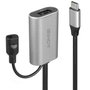 Lindy Rallonge active USB 3.2 Gen 1 5 mètres Câble USB Type-C Mâle vers USB Type-A Femelle 5 Gbit/s avec Alimentation Externe