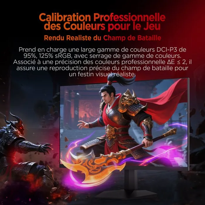 HKC G27H3D - Écran PC Gaming 27" - Dalle Fast IPS Full HD (1920x1080) - 240 Hz - 1 ms - HDMI, DisplayPort - Noir