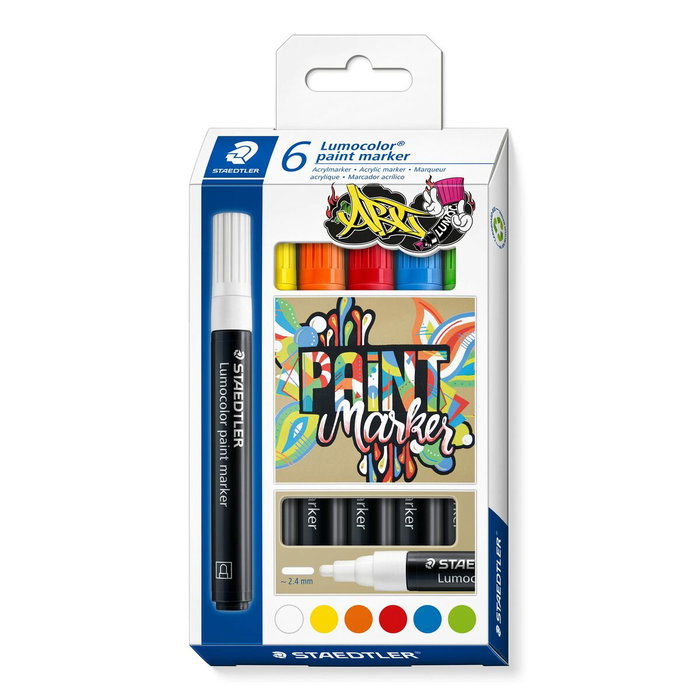 Ensemble de Marqueurs Staedtler Lumocolor 349 6 Pièces Multicouleur Ensemble de Marqueurs Staedtler Lumocolor 349 6 Pièces Multicouleur
