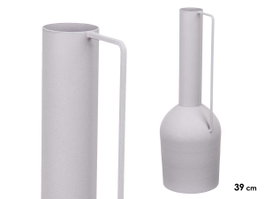 GIFTDECOR Jarrón Acero Alto Gris Pastel