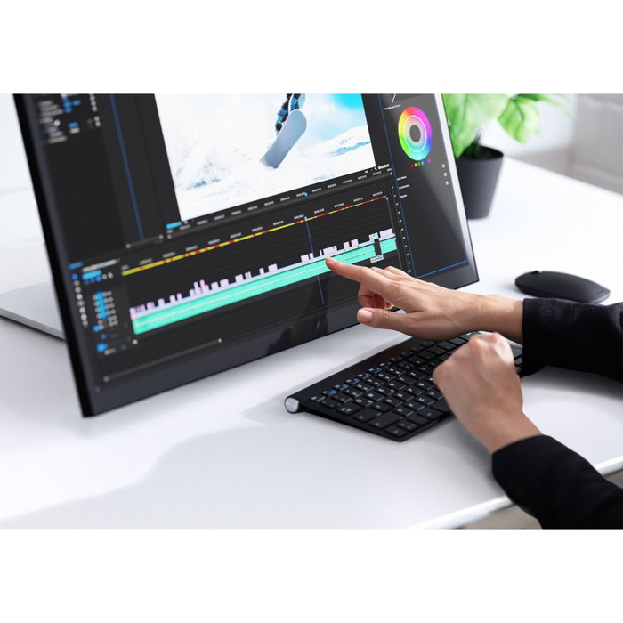 Alogic Clarity Pro Touch 27 UHD 4K Monitor avec Fold Stand, Noir / Argent, 27 pouces, Tactile