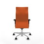 Piqueras Y Crespo Sillón Albacete avec mécanisme Synchro, tissu Orange, base aluminium, accoudoirs 1D, roulettes 65mm