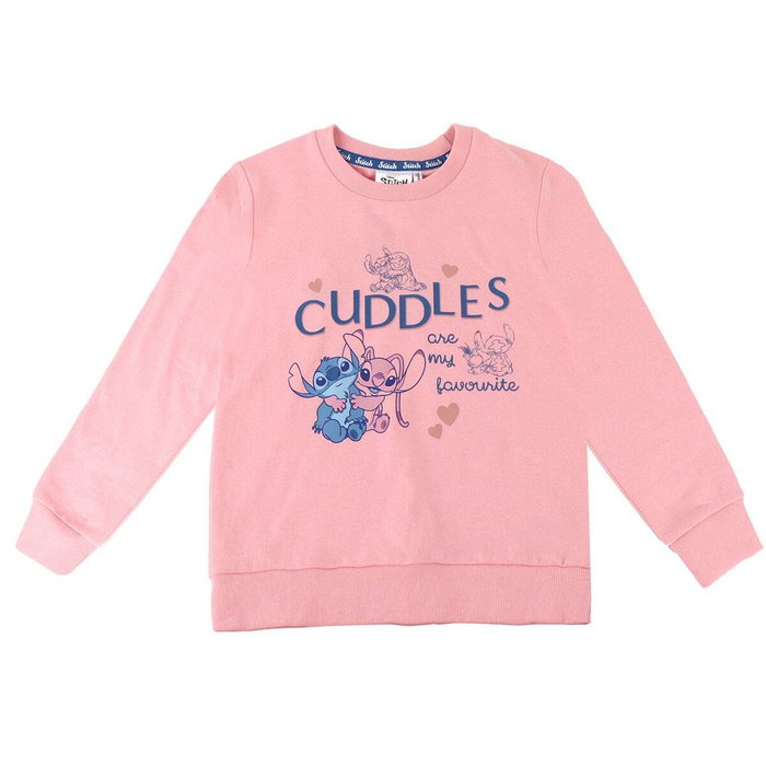 Stitch Sweat-shirt à capuche Rose 8 ans