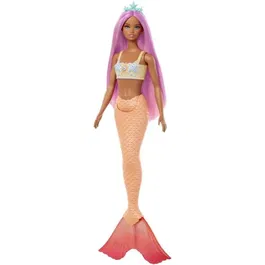Barbie HRR05 - Poupée Sirène avec cheveux et nageoires colorées et serre-tête, jouet enfant à partir de 3 ans