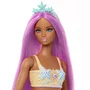 Barbie HRR05 - Poupée Sirène avec cheveux et nageoires colorées et serre-tête, jouet enfant à partir de 3 ans